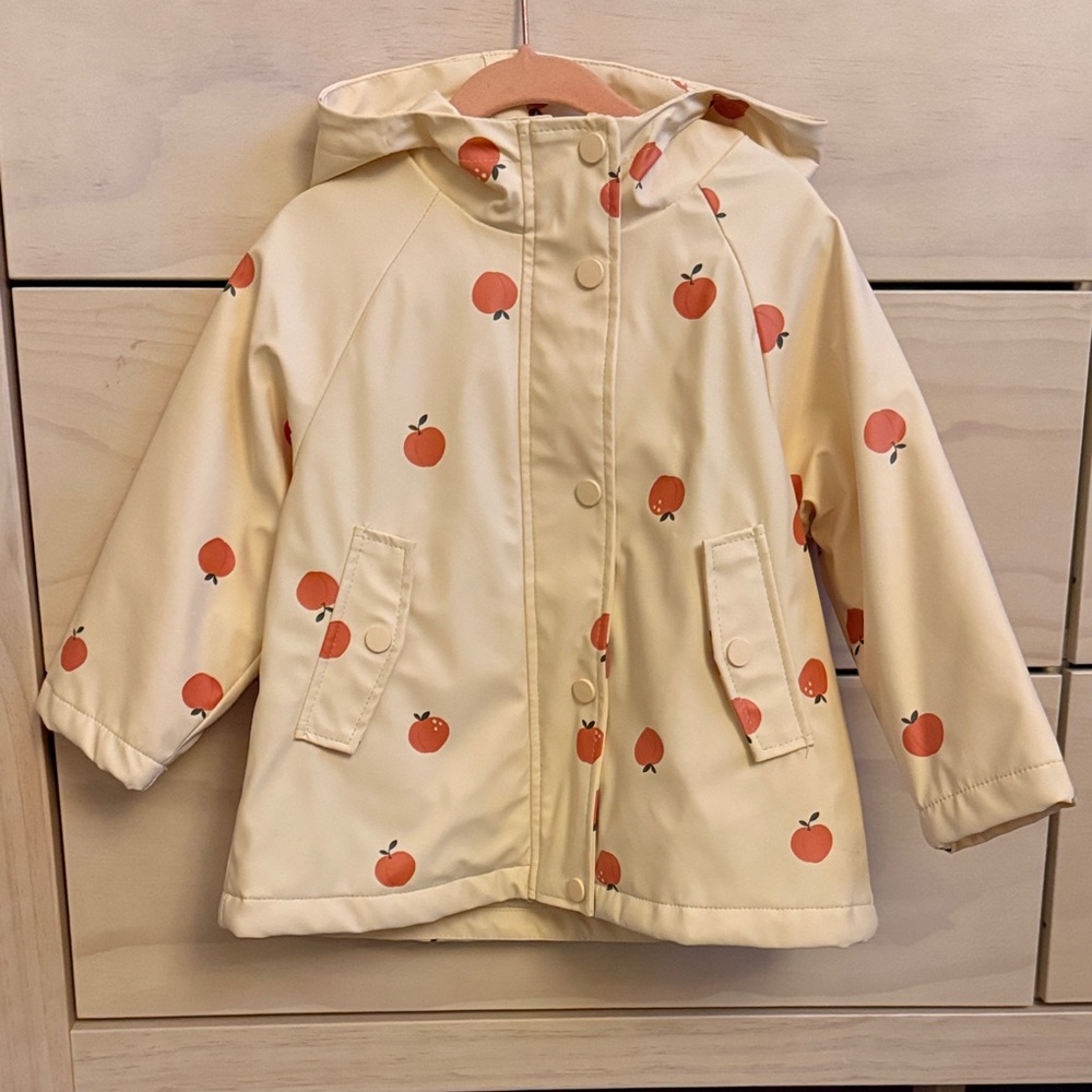 Zara Kids Beige Peach Print Raincoat